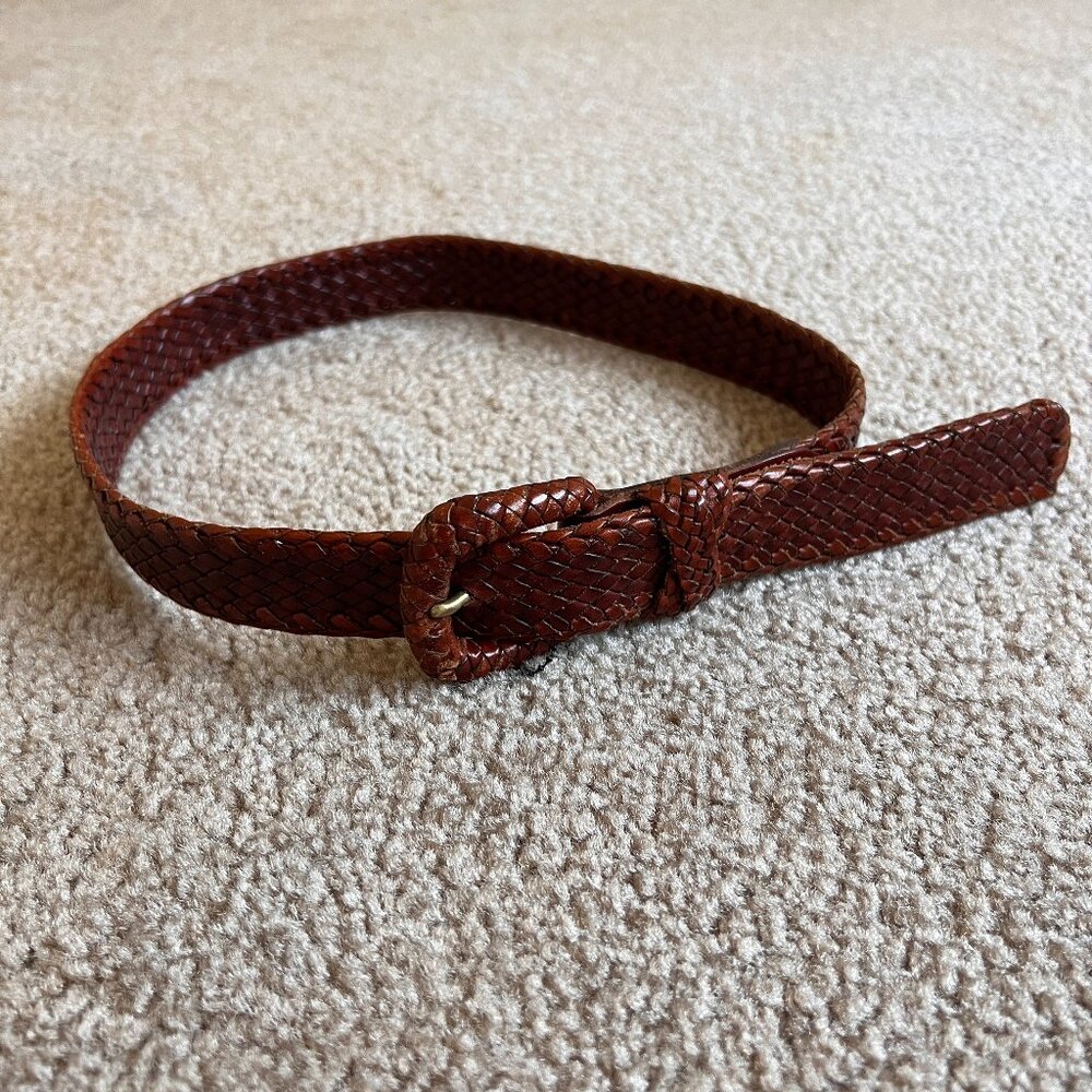 Brown Leather Braided Belt